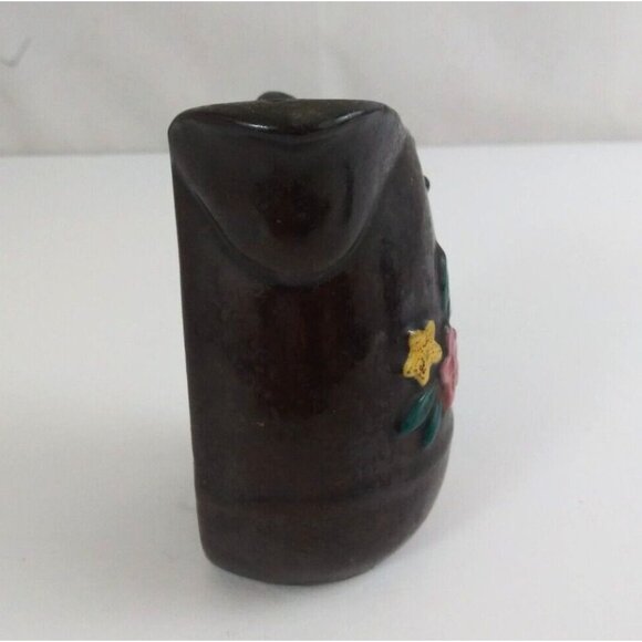 Vintage Thames Redware Pitcher Sugar Shaped Floral 4" Salt & Pepper Shakers - Picture 4 of 14